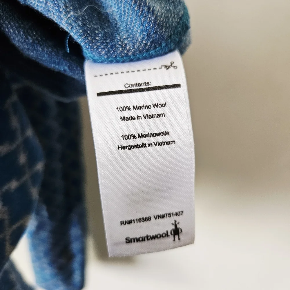 Smartwool Blue Diamond-Pattern Merino Base Layer Top - Picture 5 of 5